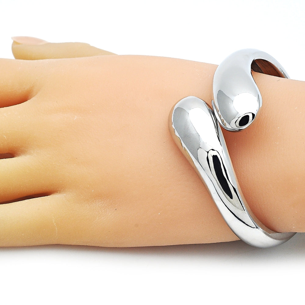 Rhodium Gold Filled Individual Bangle, Polished, Rhodium Finish
