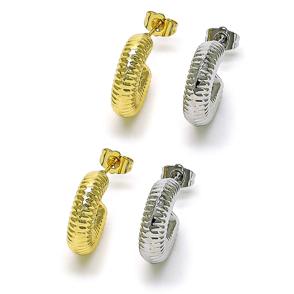 Rhodium Gold Filled Small Hoop, Hollow Design, Diamond Cutting Finish, Rhodium Finish