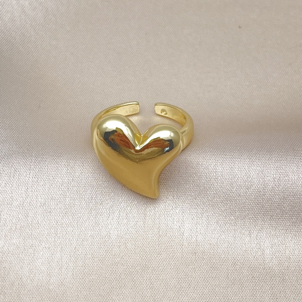 Oro Laminado Elegant Ring, Gold Filled Style Heart Design, Polished, Golden Finish