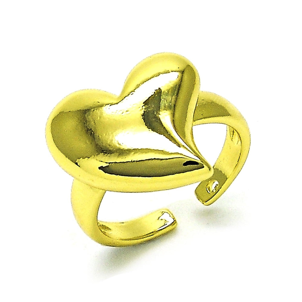 Oro Laminado Elegant Ring, Gold Filled Style Heart Design, Polished, Golden Finish