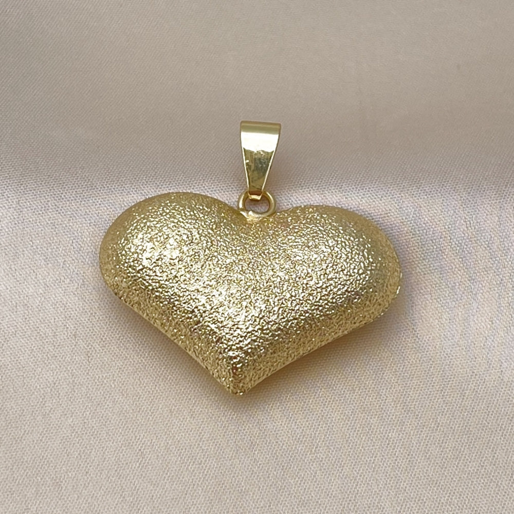 Oro Laminado Fancy Pendant, Gold Filled Style Heart and Hollow Design, Matte Finish, Golden Finish