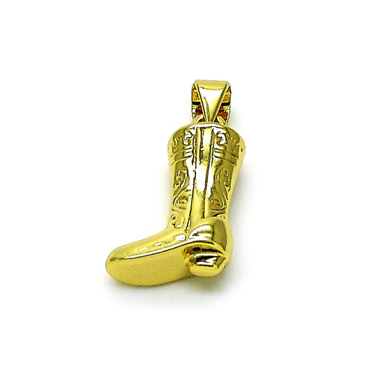 Oro Laminado Fancy Pendant, Gold Filled Style Shoes Design, Polished, Golden Finish
