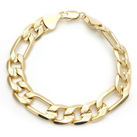 Oro Laminado Basic Bracelet, Gold Filled Style Diamond Cutting Finish, Golden Finish