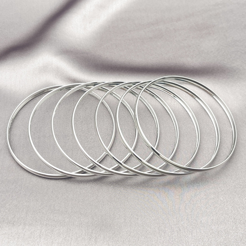 Rhodium Gold Filled Semanario Bangle, Polished, Rhodium Finish