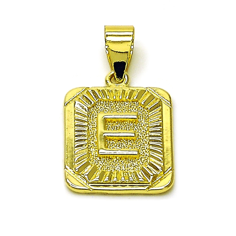 Oro Laminado Fancy Pendant, Gold Filled Style Initials Design, Polished, Golden Finish