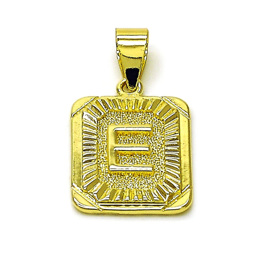 Oro Laminado Fancy Pendant, Gold Filled Style Initials Design, Polished, Golden Finish