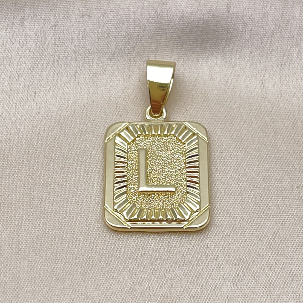 Oro Laminado Fancy Pendant, Gold Filled Style Initials Design, Polished, Golden Finish