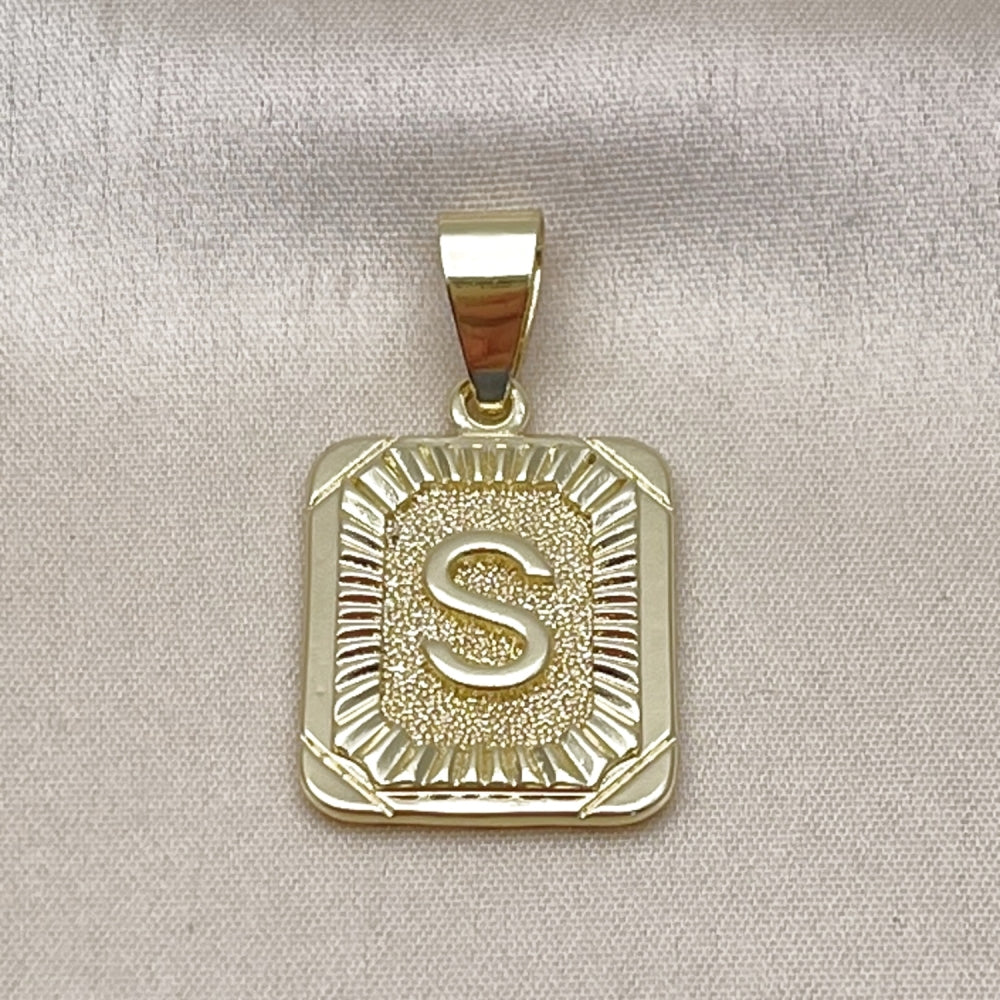 Oro Laminado Fancy Pendant, Gold Filled Style Initials Design, Polished, Golden Finish