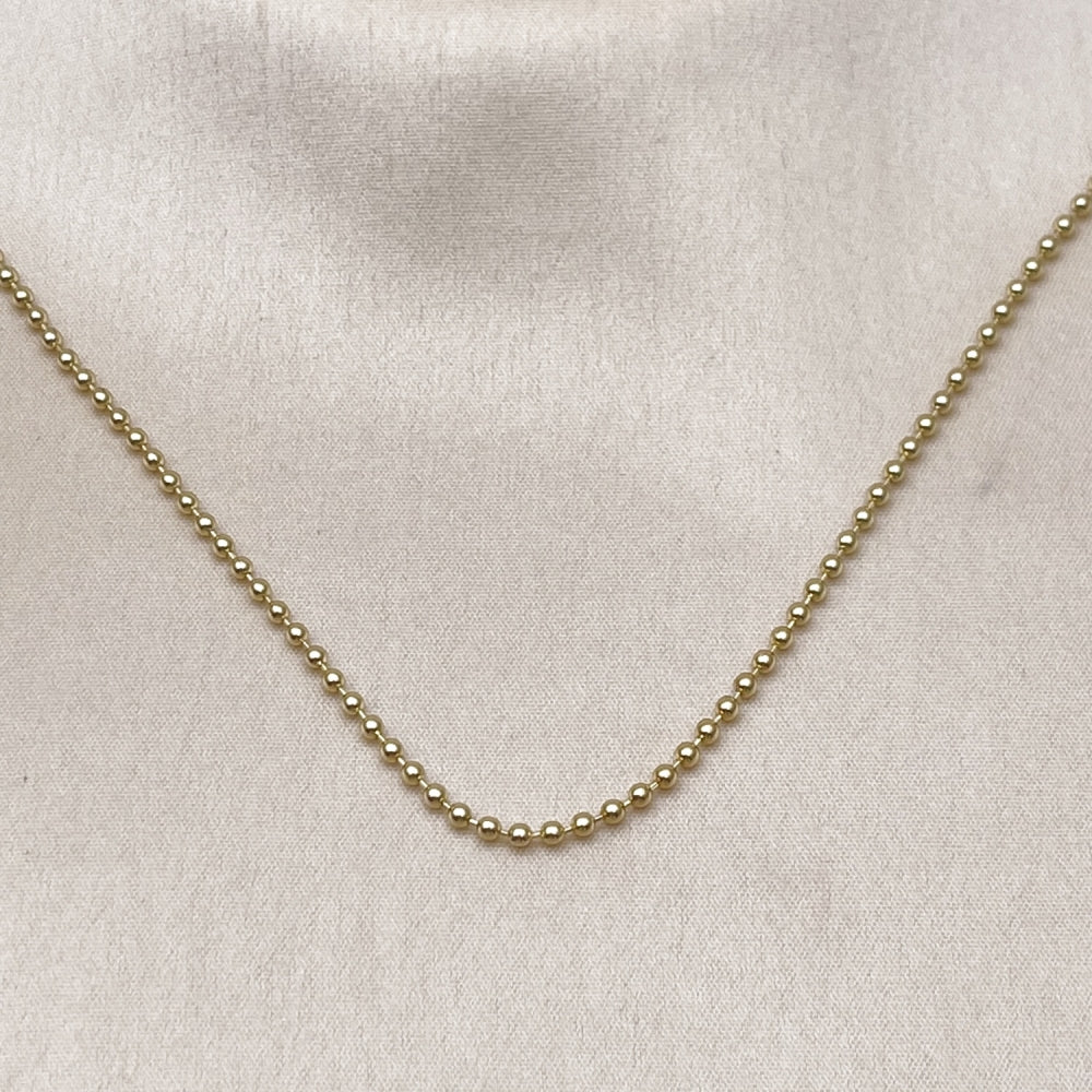 Oro Laminado Basic Necklace, Gold Filled Style Ball Design, Polished, Golden Finish