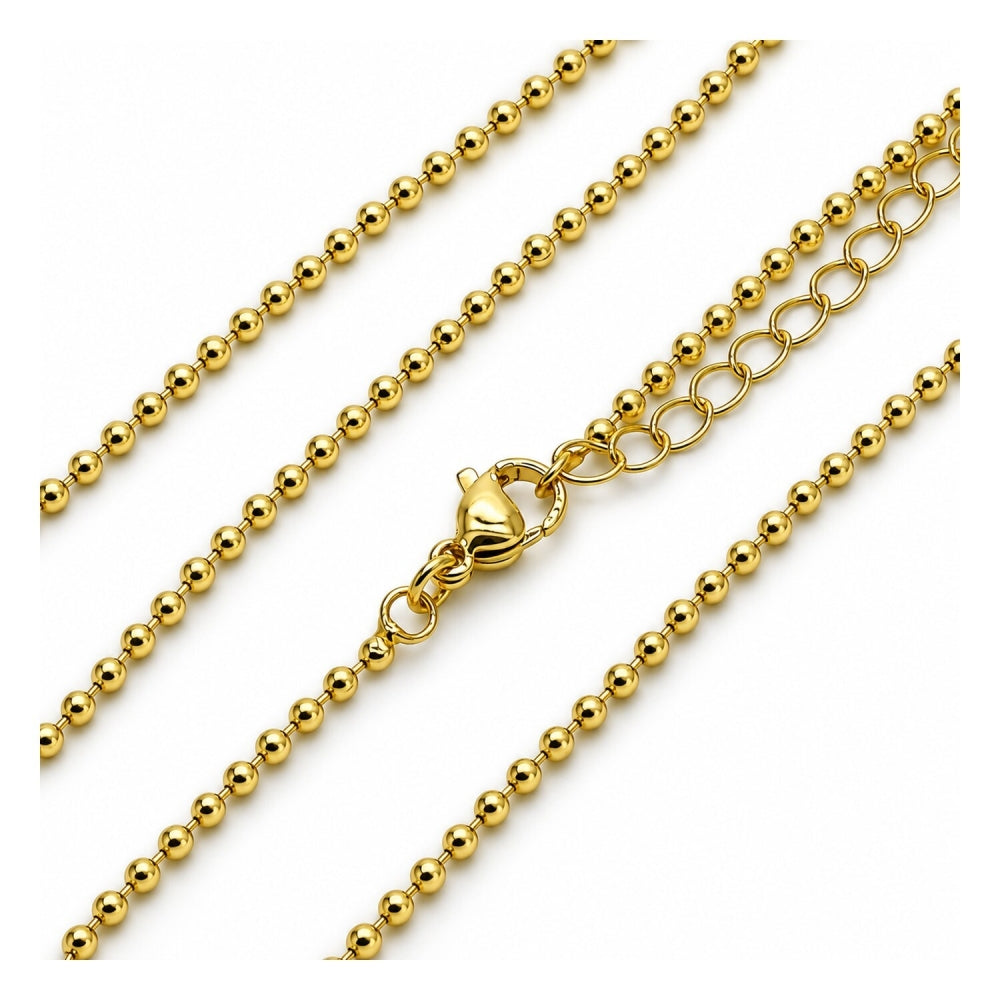 Oro Laminado Basic Necklace, Gold Filled Style Ball Design, Polished, Golden Finish