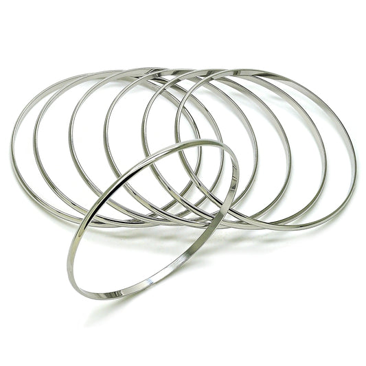Rhodium Gold Filled Semanario Bangle, Polished, Rhodium Finish