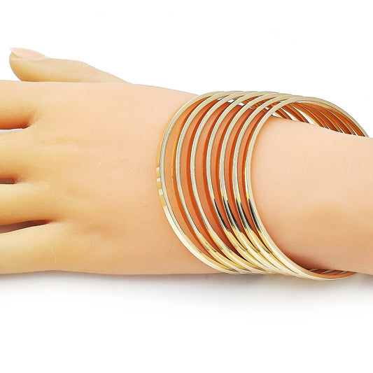 Oro Laminado Semanario Bangle, Gold Filled Style Polished, Golden Finish