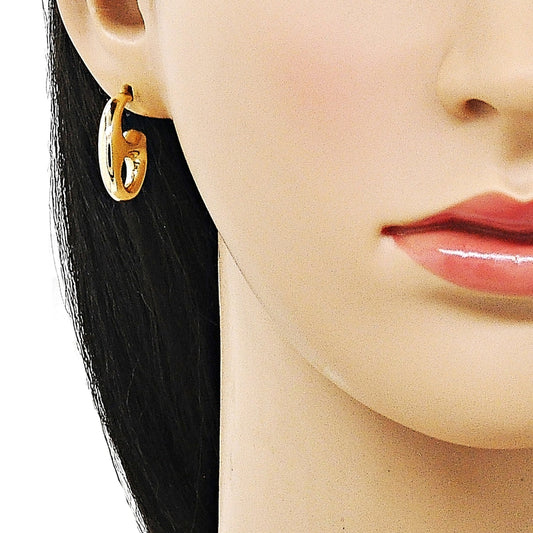 Oro Laminado Stud Earring, Gold Filled Style Mariner and Hollow Design, Polished, Golden Finish