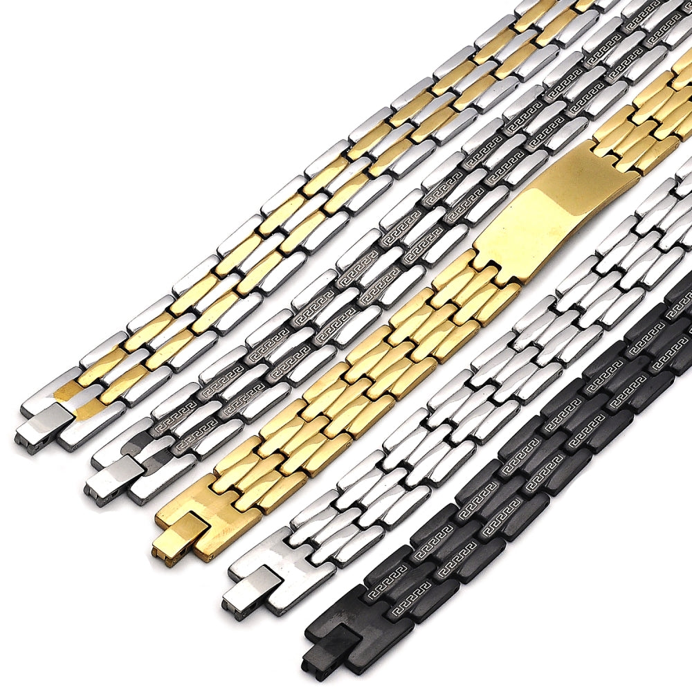Stainless Steel Solid Bracelet, Polished, Golden Finish