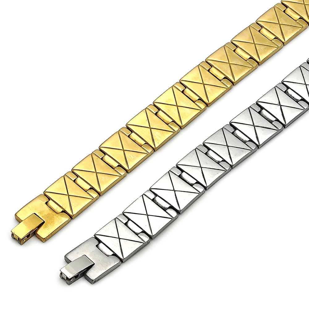 Stainless Steel Solid Bracelet, Polished, Steel Finish