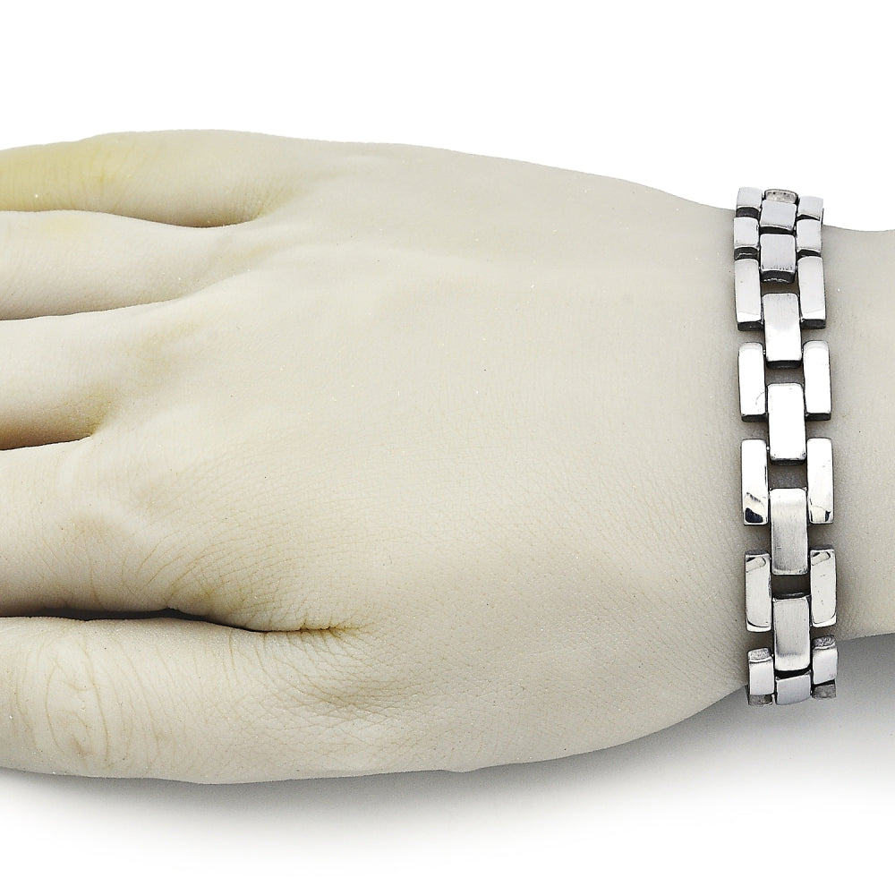 Stainless Steel Solid Bracelet, Polished, Steel Finish