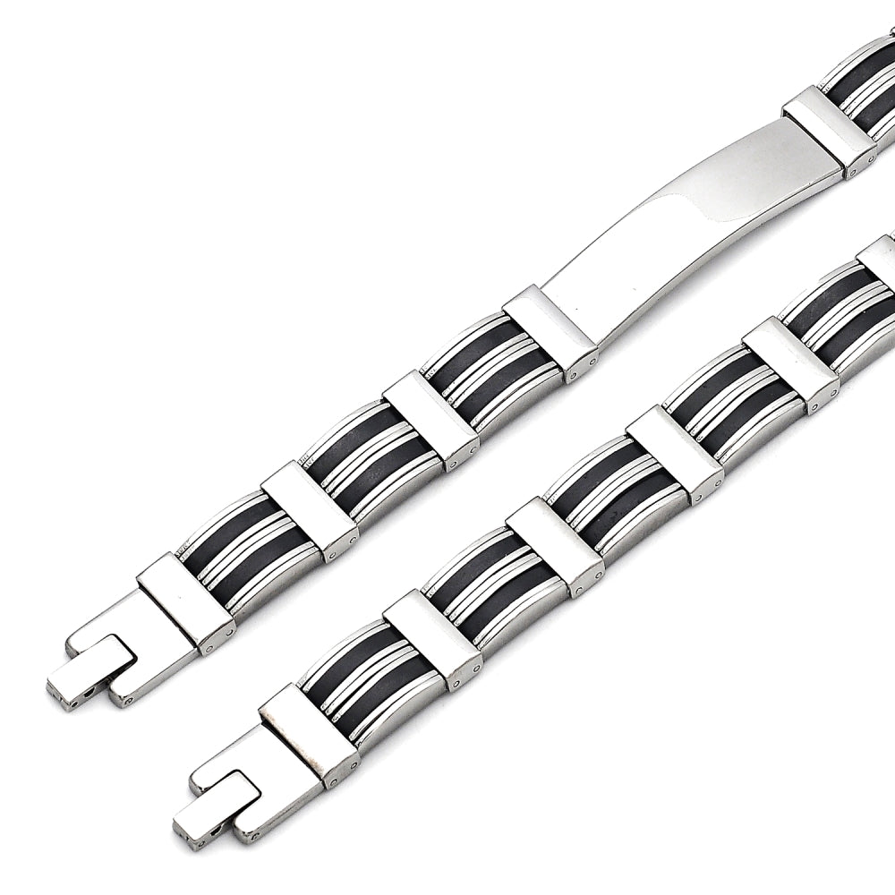 Stainless Steel Solid Bracelet, Polished, Steel Finish