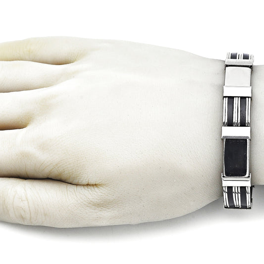 Stainless Steel Solid Bracelet, Polished, Steel Finish
