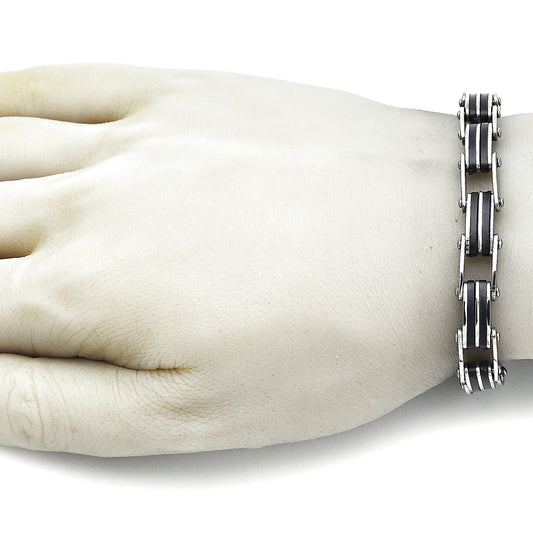 Stainless Steel Solid Bracelet, Polished, Steel Finish