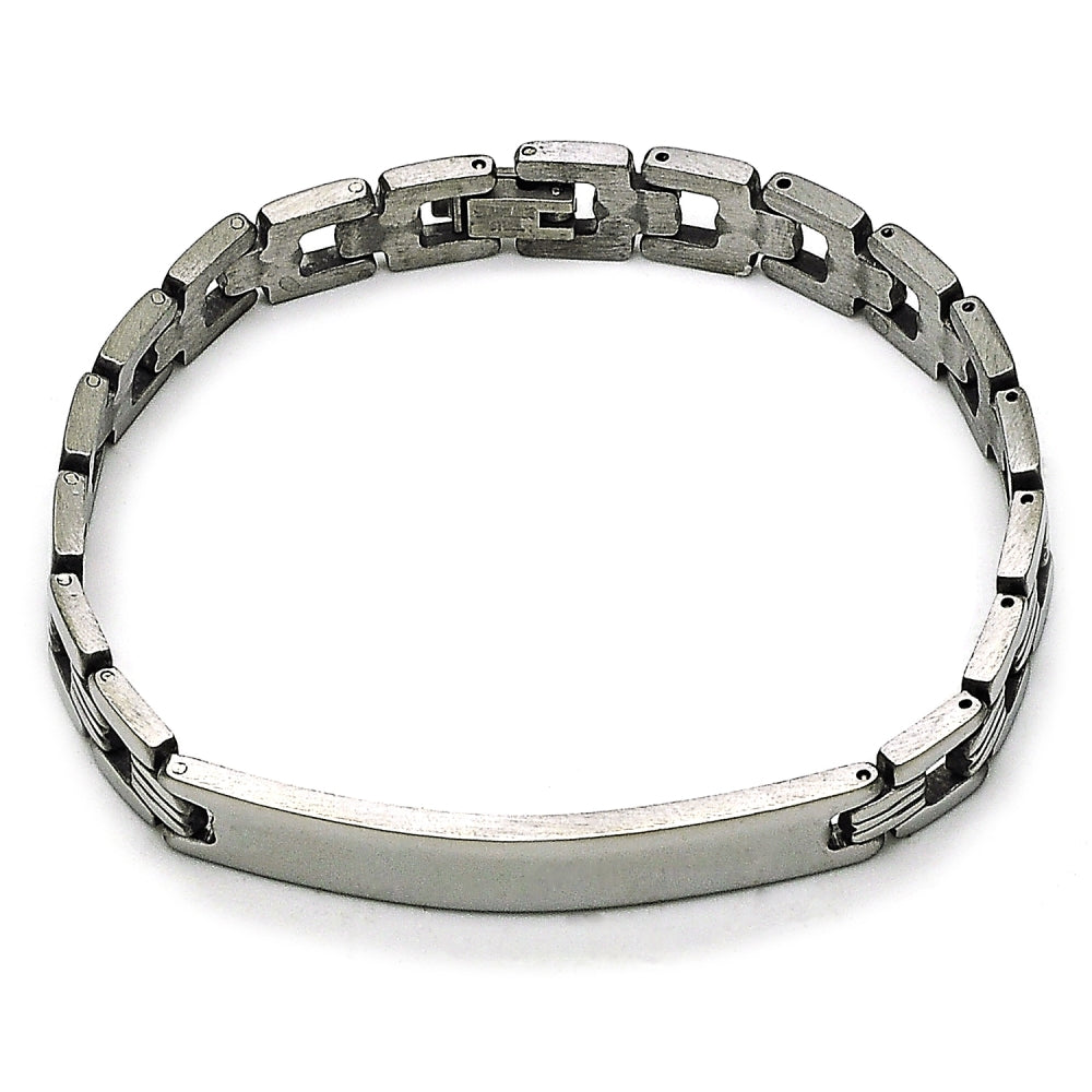 Stainless Steel Solid Bracelet, Polished, Steel Finish
