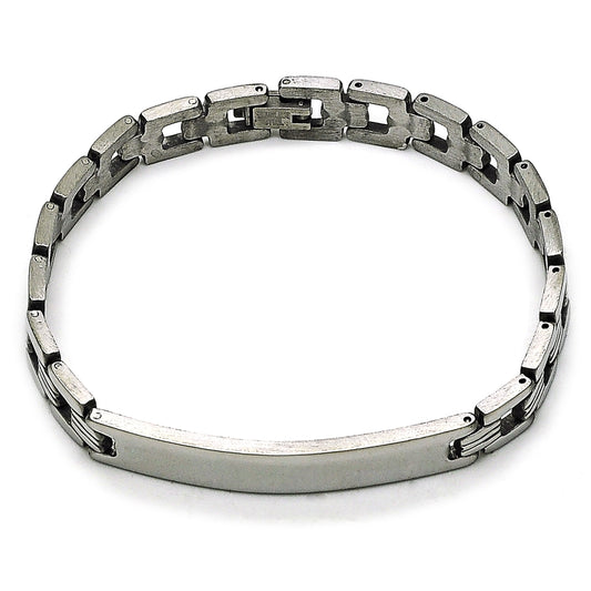 Stainless Steel Solid Bracelet, Polished, Steel Finish