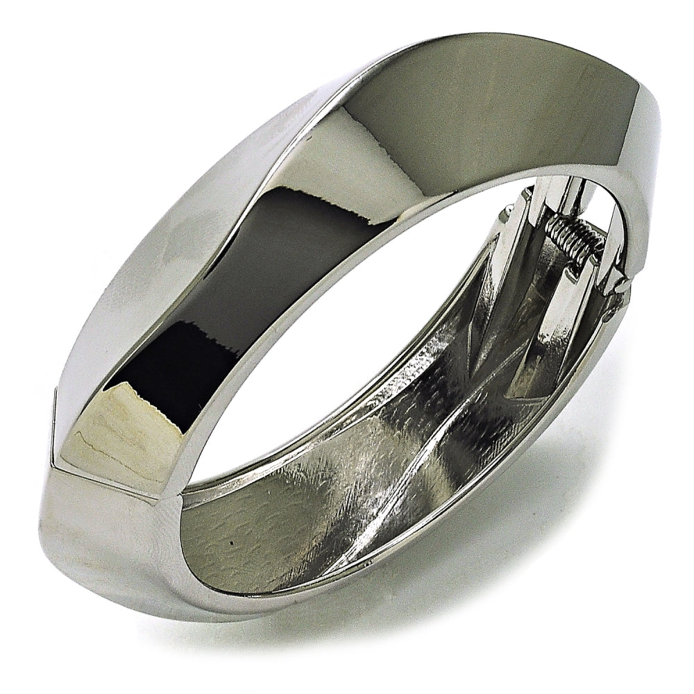Rhodium Gold Filled Individual Bangle, Polished, Rhodium Finish