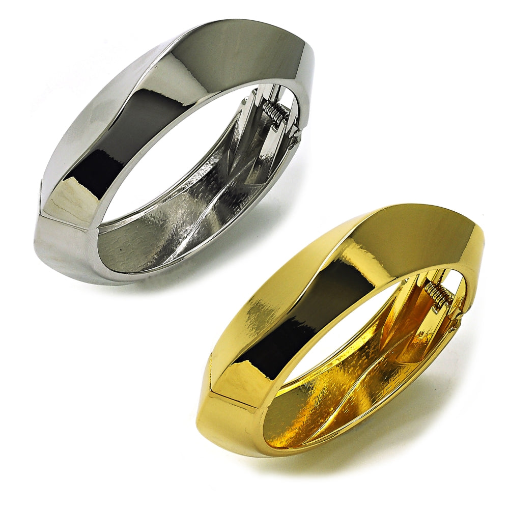 Rhodium Gold Filled Individual Bangle, Polished, Rhodium Finish