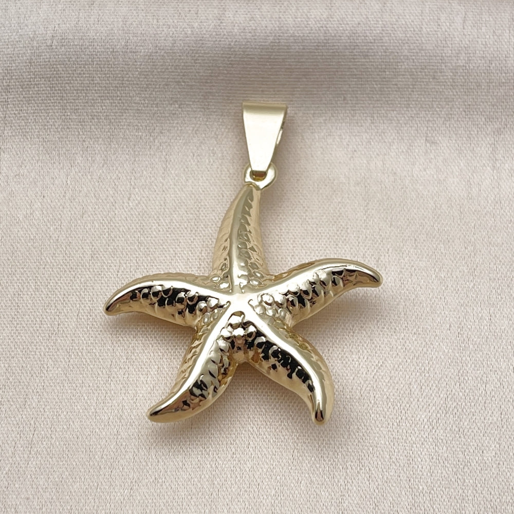 Oro Laminado Fancy Pendant, Gold Filled Style Star and Hollow Design, Polished, Golden Finish