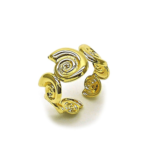 Oro Laminado Elegant Ring, Gold Filled Style Snail Design, Polished, Golden Finish