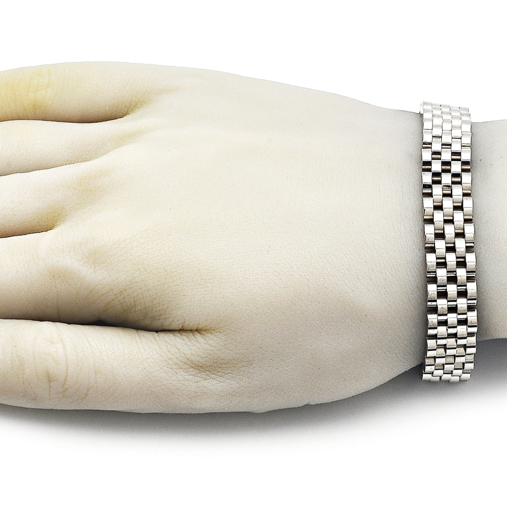 Stainless Steel Solid Bracelet, Polished, Steel Finish