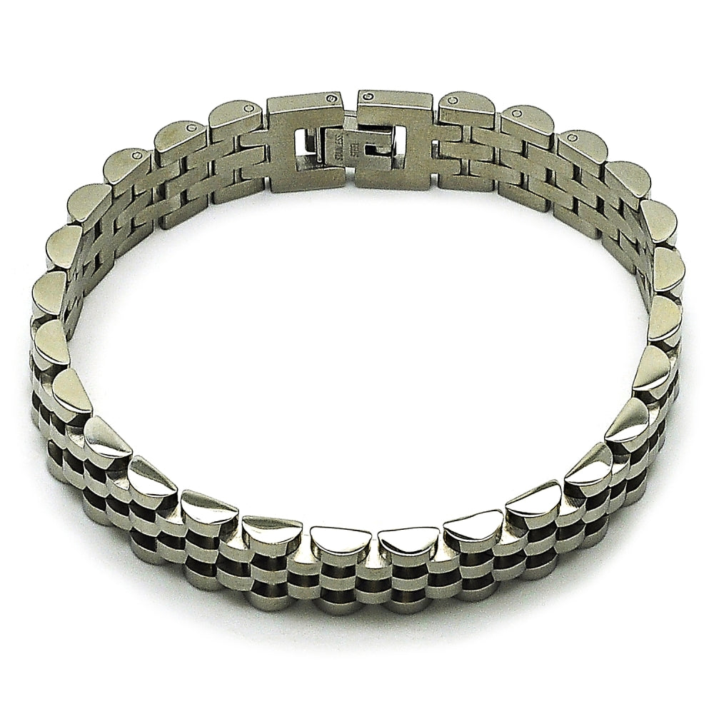 Stainless Steel Solid Bracelet, Polished, Steel Finish