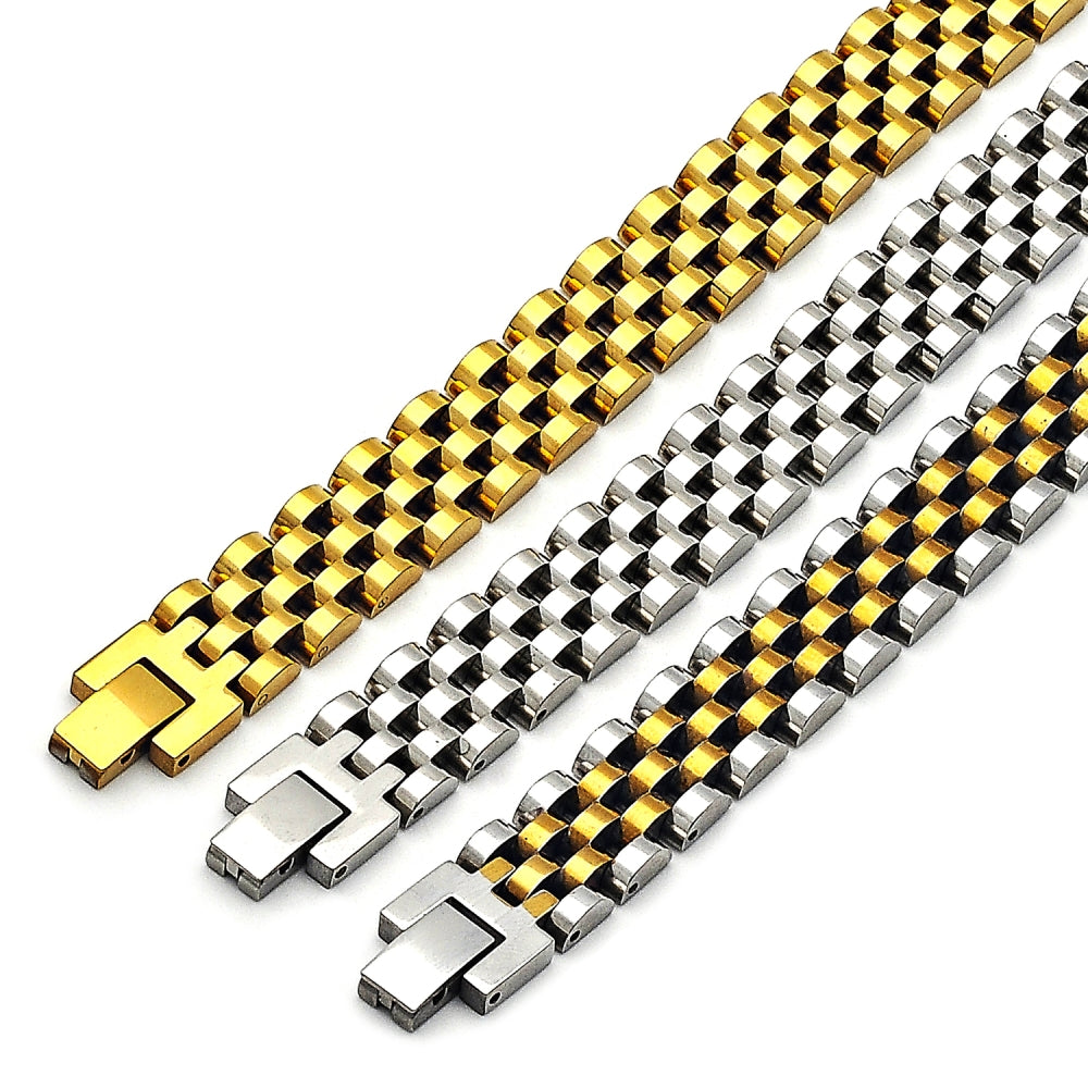 Stainless Steel Solid Bracelet, Polished, Steel Finish