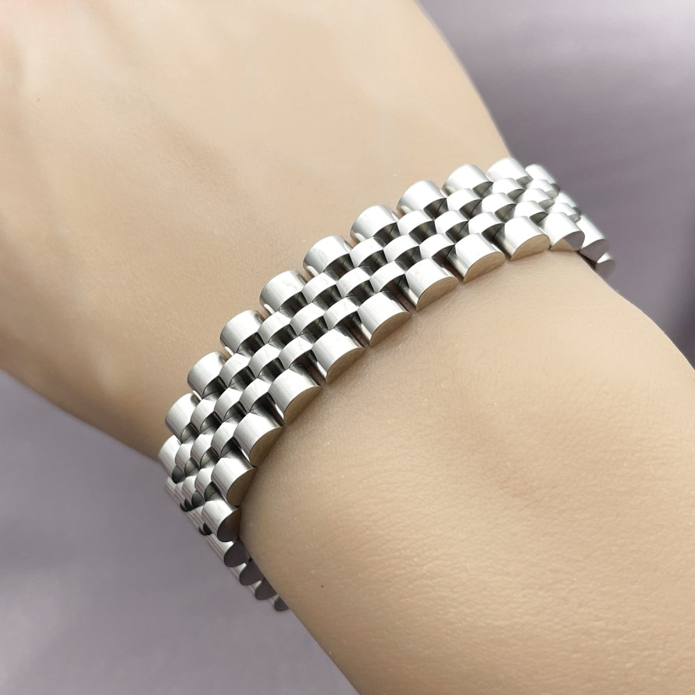 Stainless Steel Solid Bracelet, Polished, Steel Finish
