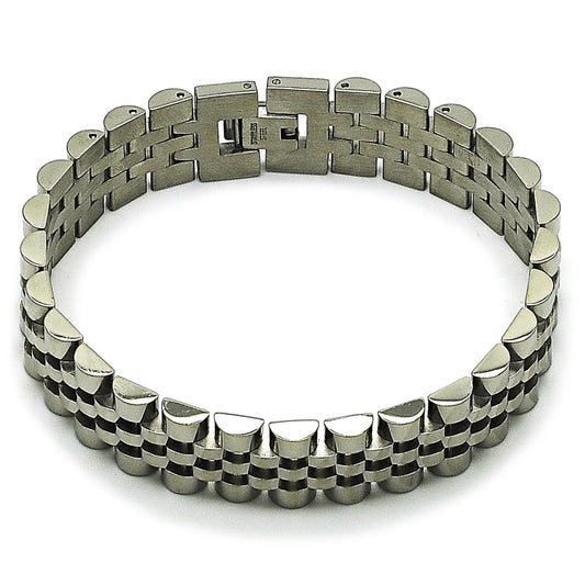 Stainless Steel Solid Bracelet, Polished, Steel Finish
