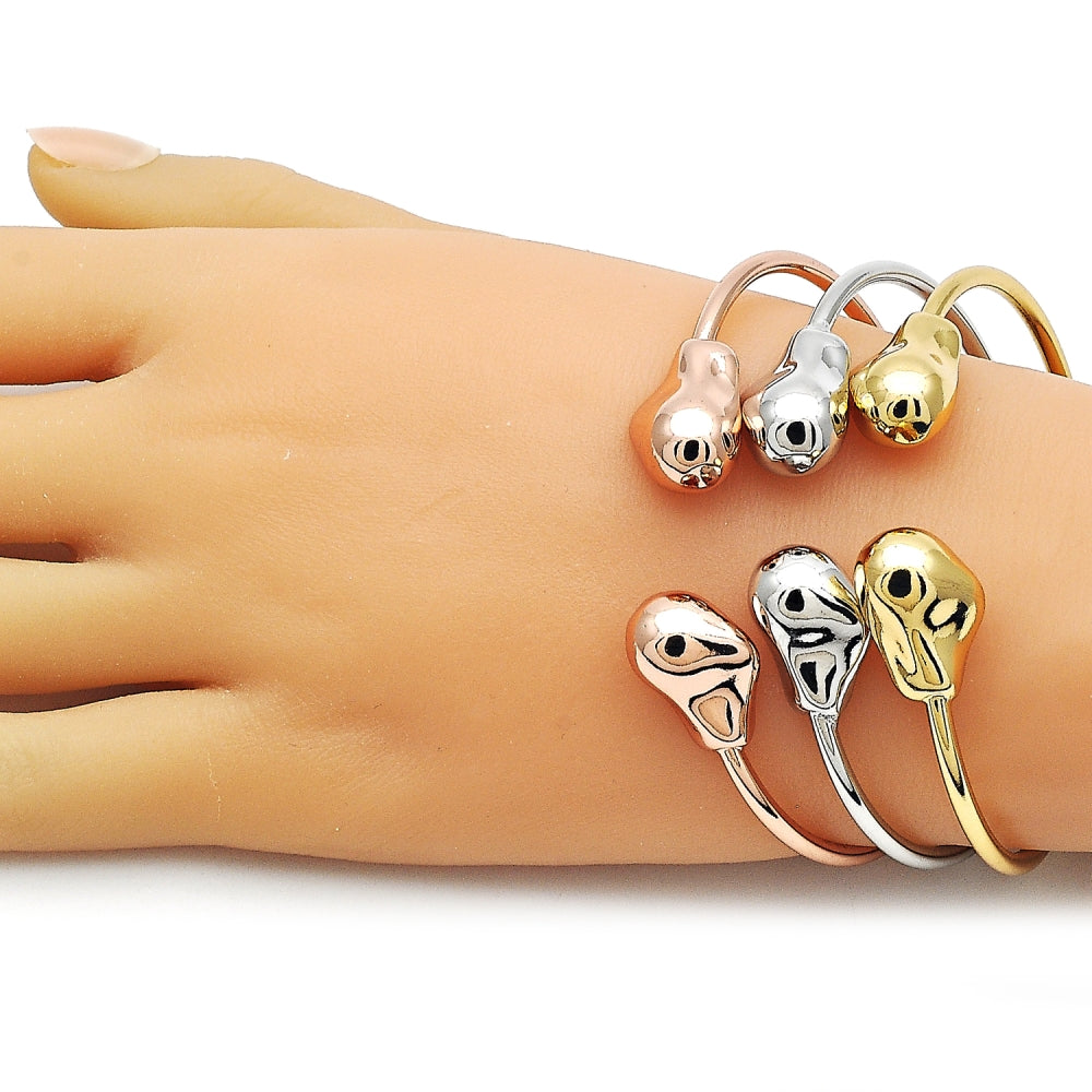 Oro Laminado Trio Bangle, Gold Filled Style Polished, Tricolor
