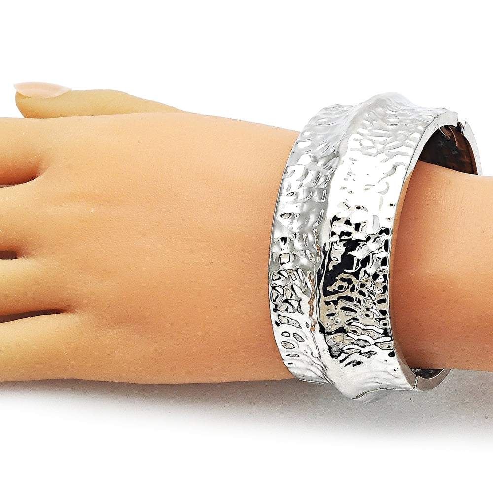 Rhodium Gold Filled Individual Bangle, Polished, Rhodium Finish