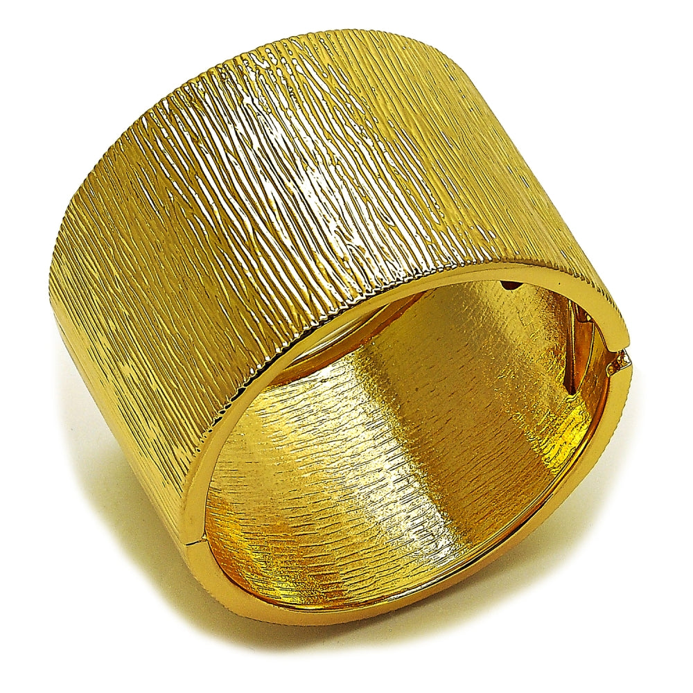 Oro Laminado Individual Bangle, Gold Filled Style Diamond Cutting Finish, Golden Finish