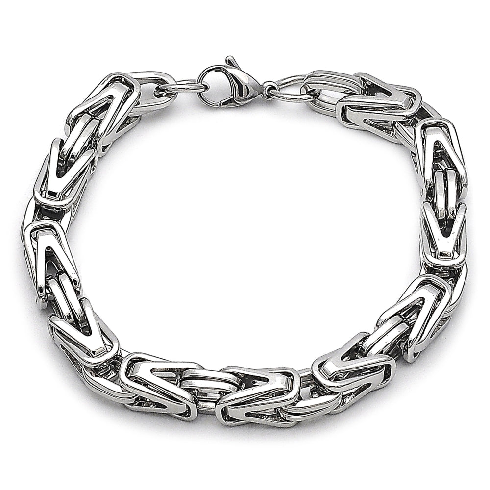 Stainless Steel Fancy Bracelet, Polished, Steel Finish