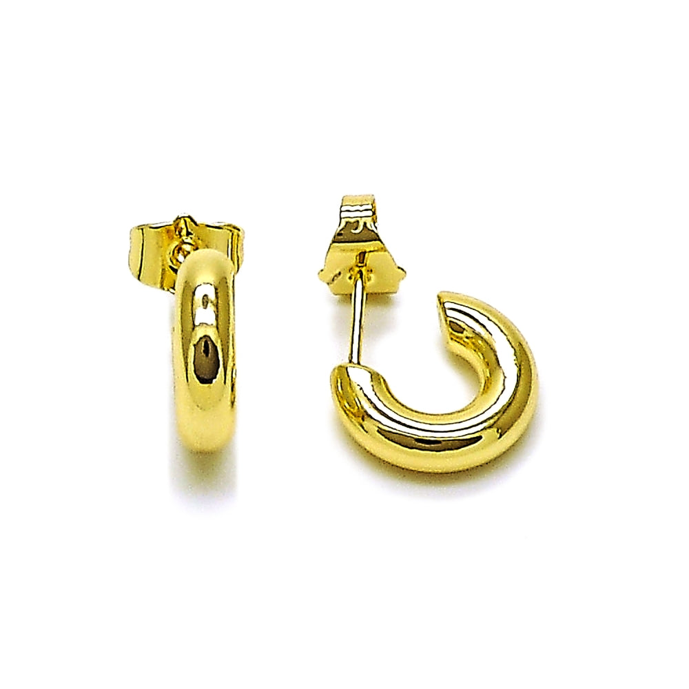 Oro Laminado Small Hoop, Gold Filled Style Polished, Golden Finish