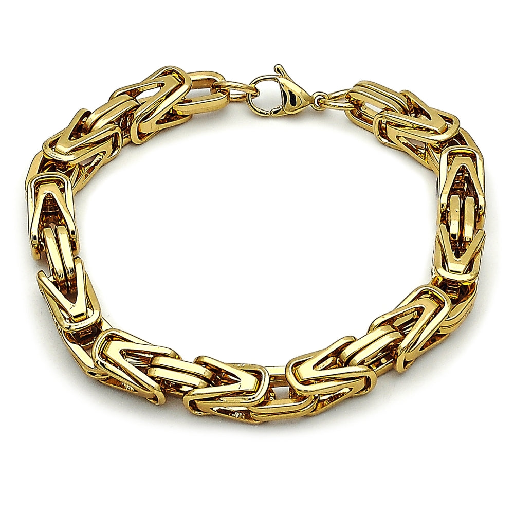 Stainless Steel Fancy Bracelet, Polished, Golden Finish