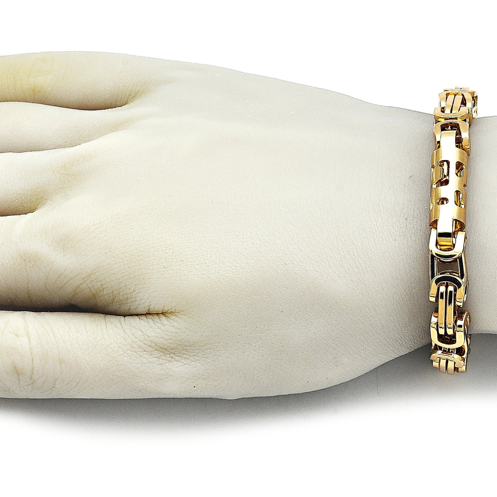 Stainless Steel Fancy Bracelet, Polished, Golden Finish