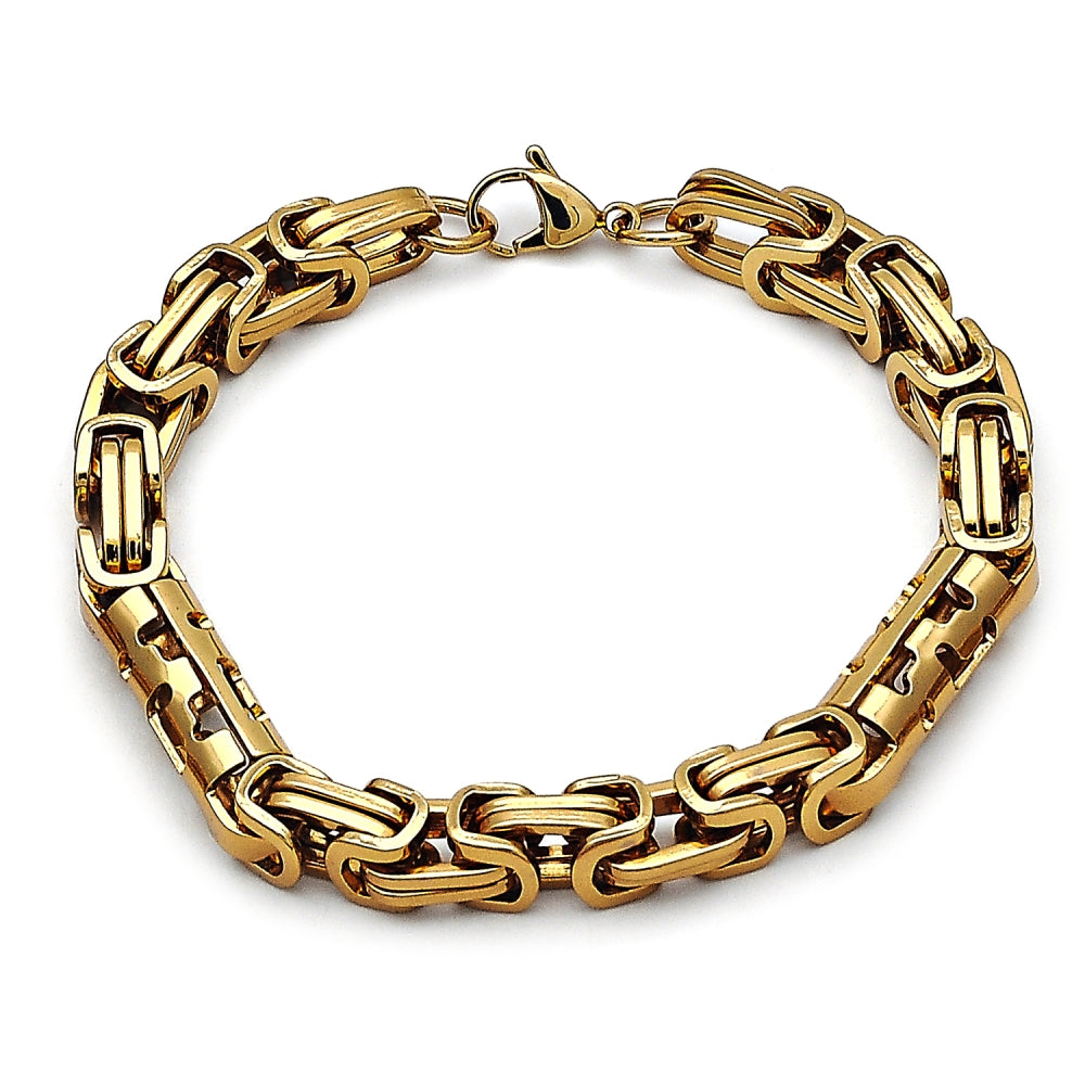 Stainless Steel Fancy Bracelet, Polished, Golden Finish