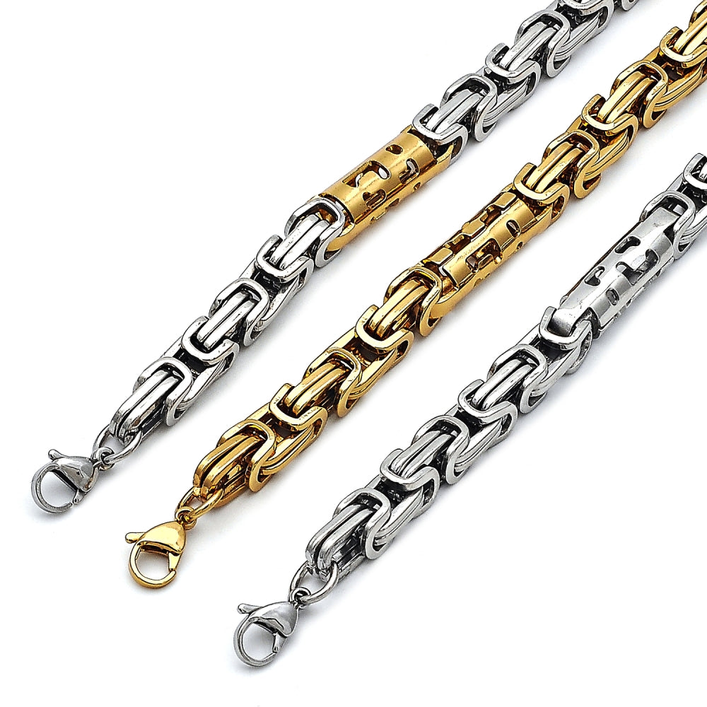 Stainless Steel Fancy Bracelet, Polished, Golden Finish