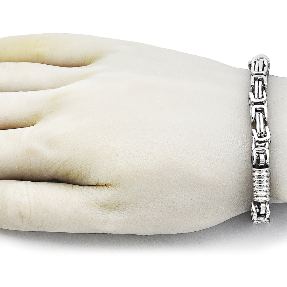 Stainless Steel Fancy Bracelet, Polished, Steel Finish