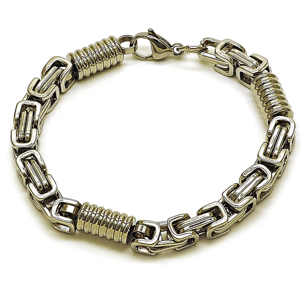 Stainless Steel Fancy Bracelet, Polished, Steel Finish