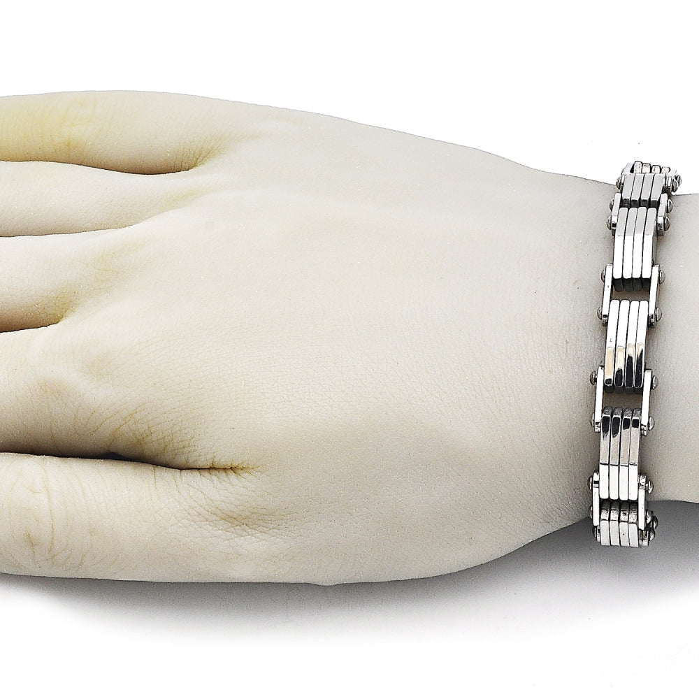 Stainless Steel Solid Bracelet, Polished, Steel Finish