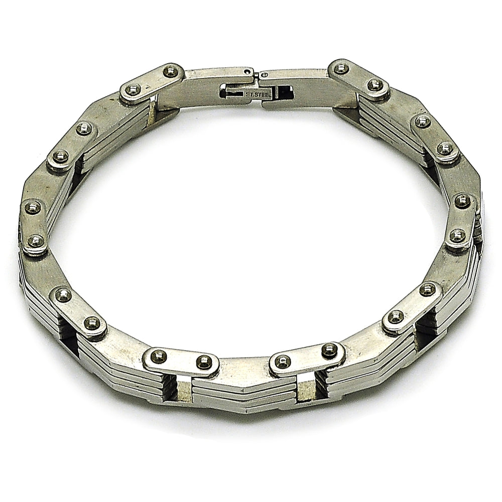 Stainless Steel Solid Bracelet, Polished, Steel Finish