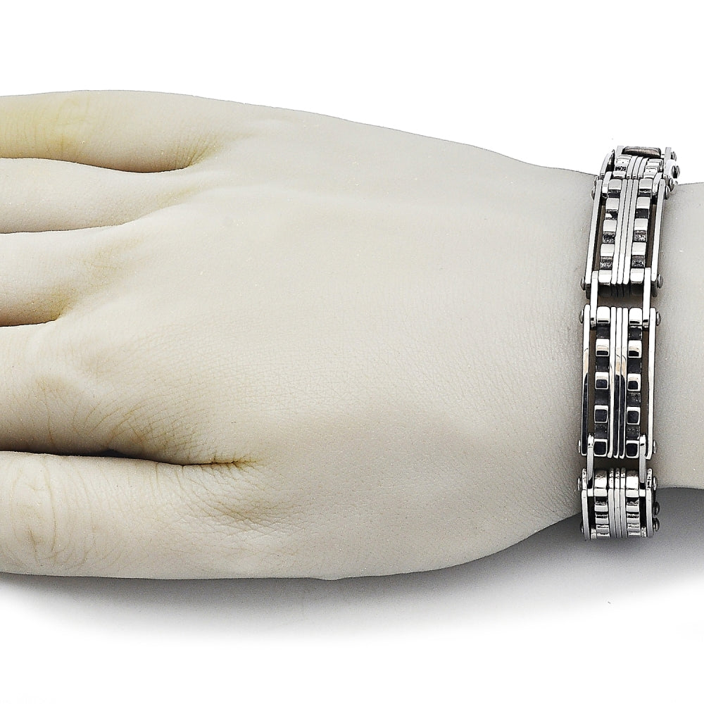 Stainless Steel Solid Bracelet, Polished, Steel Finish