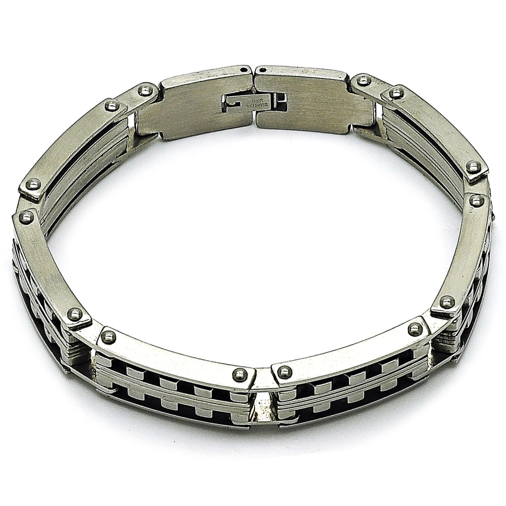 Stainless Steel Solid Bracelet, Polished, Steel Finish
