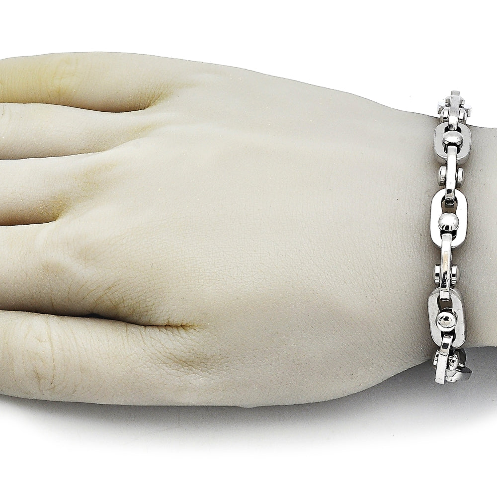 Stainless Steel Fancy Bracelet, Polished, Steel Finish